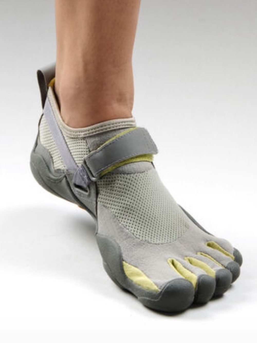 Vibram Fivefingers KSO Gray Green Hook & Loop Strap Barefoot Shoes EU 46 US 12